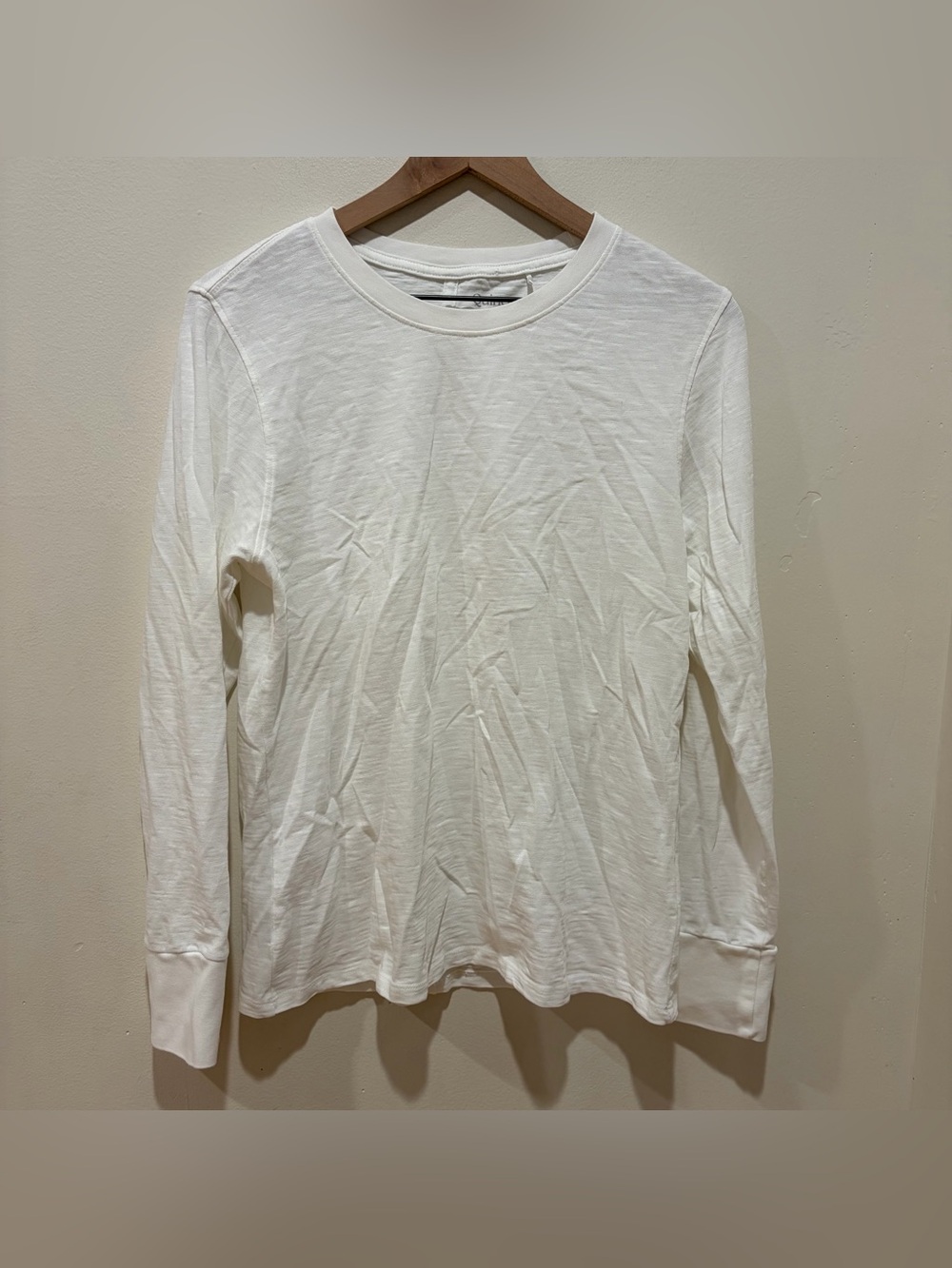 Quince 100% Organic Cotton Slub Long Sleeve White Tee Shirt Women’s Size Medium